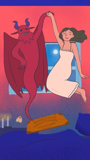 Laura White Instagram - Date night ♥️👹
.
.
#animation #halloween #artwork #digitalart #procreate #framebyframe #drawn #illustration #thenicegallerylove