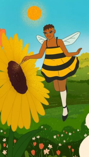 Laura White Instagram - Another little loop for brilliant @plantkween on #worldbeeday! 🐝🌼
.
.
#animation #loop #illustration #framebyframe #procreate