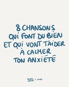 Laura Dutilleul Instagram - C'est quoi la chanson qui te fait du bien et qui calme ton anxiété ? 💙 Tu peux découvrir la nouvelle pépite 