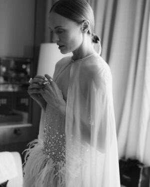 Laura Haddock Instagram - Getting ready with @bazaaruk 

Dress: @miumiu 
Jewellery: @tasaki_intl 
Shoes: @jimmychoo 
Photographer: @ionawolffphoto 

Styling: @aimeecroysdill
Hair: @halleybrisker 
Make up: @naokoscintu @armanibeauty
Publicist: @esnorton93 @publiceyecomms 
#miumiu #armanibeauty #tasakilondon #tasaki #downton #harpersbazaar