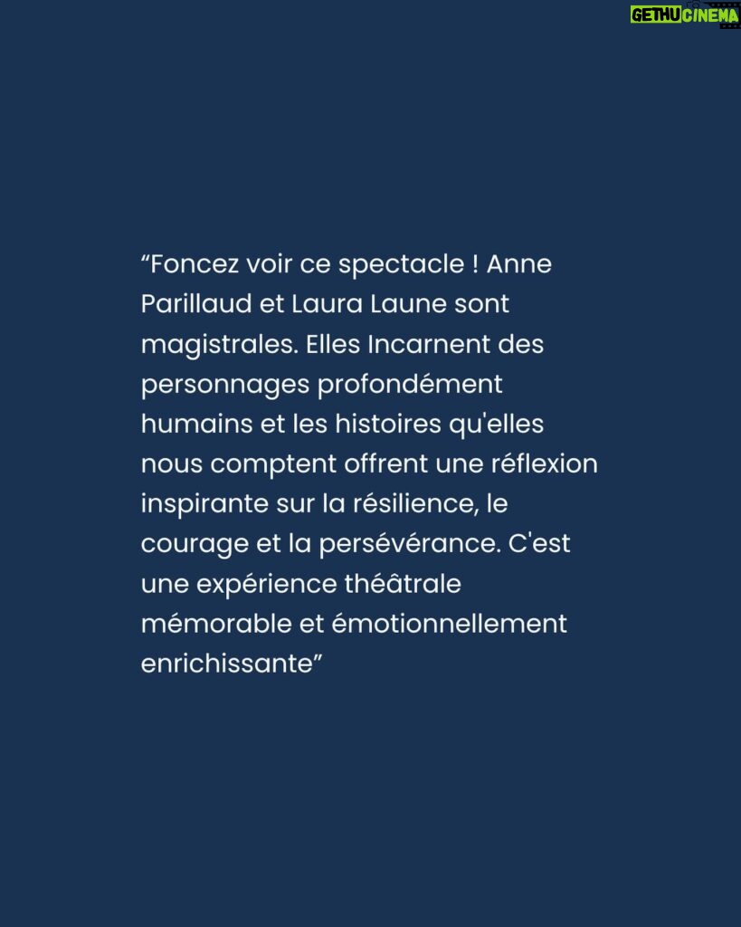 Laura Laune Instagram - Je profite d’une brève respiration dans la tournée pour partager la scène du @theatreantoine avec la grande @anneparillaudofficiel ❤️ Du mardi au samedi dans « Je ne serais pas arrivée là, si… » Merci pour l’accueil incroyable que vous nous réservez 😍 Merci aux merveilleuses @anne.bouvier0444, @laura.favier.comedienne, @noesisdanse 🫶 @annickcojean @_lindamarasco_ @juneii_music @jmdproduction