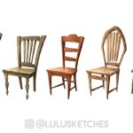 Laura Price Instagram - chair designs for a personal project! I’ve designed a house so designing furniture now to fit the storyline. #visdev