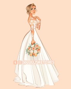 Laura Price Instagram - my wedding dress! ⬅️ swipe for a photo! watch me draw this on my youtube channel 🙌🏼 more of my outfits over on my other account @itslulubee!