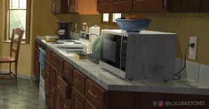 Laura Price Instagram - set design for my personal vis dev project! I wanted to prove to myself that I could design for ANY story, so I chose: #Twilight. I re-read the books for the first time since middle school, took a TON of notes, and watched the movies. Here is Charlie’s kitchen! Designed the house mostly based on the books, but I loved the idea of a breakfast nook in the movie set so added one to mine. also can confirm the Twilight soundtracks still slap