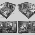 Laura Price Instagram - more for my personal project! set design is my comfort zone. some variations for Bella’s bedroom #visdev #twilight