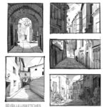 Laura Price Instagram - some rough layouts I never posted. you might recognize the bottom left, I posted the painted version a while back! you guys probably already know this but I used to live in France- if I had gotten to live in a cute old village like these I might’ve never left 😂