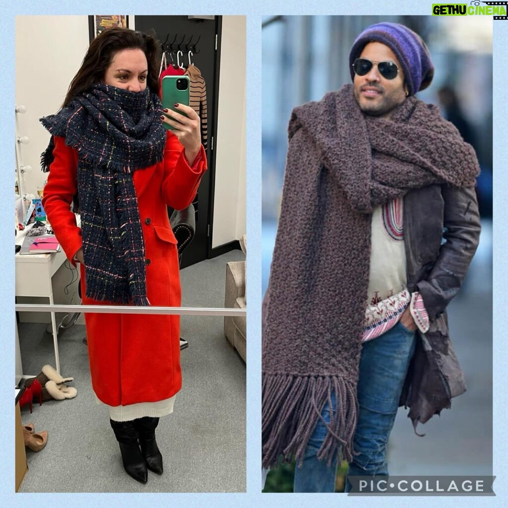 Laura Tobin Instagram - 🥶 Wrap up today-it’s cold-But not ‘Lenny Kravitz’🧣🤣