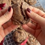 Laura Vitale Instagram - These should come with a warning that says “warning, you won’t be able to stop eating them” they are sensational I tell you!! To make the dough in advance, scoop out onto a baking sheet and freeze, when ready to bake, allow them to come to room temperature for about 30 minutes then add 2 minutes of baking time to your total time (should be 10 minutes ) and they are perfect! I have not used a hot chocolate replacement so can’t advise on that. Yields about 4 dozen 1 cup of unsalted butter, softened at room temp 1/2 cup of brown sugar 1/2 cup of granulated sugar 2 eggs 2 tsp of vanilla 3 cups of all purpose flour 1 tsp of baking soda 1/2 tsp of salt 4 packs of Swiss miss hot chocolate (the milk chocolate) 2 tbsp of instant vanilla pudding mix 1 cup of mallow bits 1 cup of semisweet chocolate chips 2/3 cup of chopped (well chopped) semisweet chocolate bar, I use giardelli brand Scoop with a cookie scoop and bake on a parchment paper lined baking sheet at 375 for 8 minutes on the lower third and upper third of your oven!