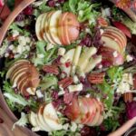 Laura Vitale Instagram - I always love adding some kind of salad or mixed greens to my table no matter what the meal is but I suppose it’s especially on big heavy meals that I need the break of something that provides crunch, freshness and brightness so a salad to me is just a must have. You can go really easy and mix a few different types of greens, add some sherry vinegar, good oil and salt and that’s surely to be enough but I do have a soft spot in my ❤️ for my fall salad. It’s scrumptious and so good and lately I’ve been adding candied pecans and crispy quinoa to it and it’s made it next level!! I’ll link the recipe directly in stories for ya but it’s also on my site! #lvturkeyday2023