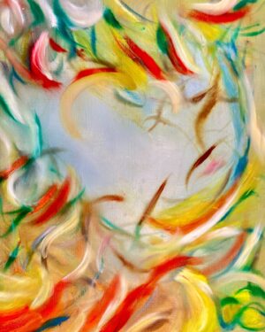 Laurel Holloman Instagram - A Chaotic Heart , 20 by 16 inches, Oil on Paper, see you @fiabarcelona @museumaritim November 24th in Barcelona, Spain contact @claudinegilgallery for sales.... there are over 40 paintings in this show.