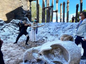 Lauren Schmidt Hissrich Instagram - behind the scenes of #TheWitcher // kaer morhen bailey and obstacle course in eps 202 and 203 // 2020