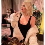Lauren Ash Instagram - Monday night I celebrated #theemmys at the @disney after party and had the best time! Note: that fur is FAUX but my dance moves were REAL. Dress @itsnbd Shoes @tamaramellon Earrings @elizabethcolejewelry Necklace #eliotdanori Clutch @olgabergofficial Makeup @aaronpaulbeauty Hair @guiniushair