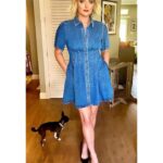 Lauren Ash Instagram - Had SO much fun on @accesshollywood today talking to @kithoover and @mariolopez! I’m going to request that every interview I do now provides me with Costco hot dogs and a beer! 😂 Makeup @aaronpaulbeauty Hair @guiniushair Dress @heartloom Shoes @stevemadden Earrings @shopsoko