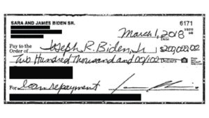 Lauren Boebert Instagram - Joe asked us where the money was? Well, we found it. 

Americore Health LLC wired $200,000 to James and Sara Biden, and on the same day, James and Sara wrote a $200,000 check to Joe Biden. 

This check is how Joe Biden should be remembered.