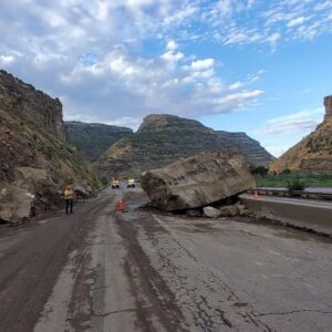 Lauren Boebert Instagram - My team and I have been in touch with CDOT and the Governor on the rockslide that closed eastbound I-70 in Debeque Canyon. 

Westbound I-70 is open and there is a detour for eastbound motorists. No one was hurt and no vehicles were damaged. Visit COtrip.org for more info.