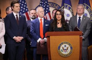 Lauren Boebert Instagram - They have tried to erase Trump from history and now the Colorado ballot. This is election interference, period. 

@RepMattGaetz, myself and more than 60 other Republicans stand in defense of President Trump.