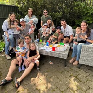 Lauren Collins Instagram - A Bris, a BBQ and all our Guncles . A month and a day with Leo 🧡