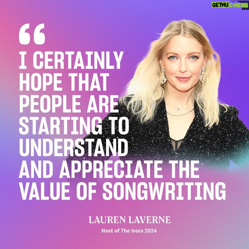 Lauren Laverne Instagram - 🎤 Get ready for The Ivors 2024 with host @LaurenLaverne! 🎤 Laverne, who also presents on BBC Radio 6 Music’s breakfast show, The One Show and Desert Island Discs, has been a champion of great songwriting throughout her career (she was also a pretty decent writer herself back in the Kenickie days). 🎶 In our exclusive chat, Lauren shares her excitement for celebrating the “best of the best” at The Ivors on Thursday. 🎶 Catch the full interview via link in bio! ✨ The Ivors is on 23rd May at Grosvenor House, London. 🏆 #TheIvors #TheIvors2024 #MusicAwards #Songwriters #Composers #MusicIndustry