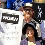 Lauren Tom Instagram - Amazing day on the picket line with my #spn family in support of the #sag and #wgastrike Many thanks to our creator, @erickripke1 , for organizing, gathering, and throwing a party for us afterward! Thanks also to #jensonackles for the burgers and pie!! 😂 #strongertogether #solidarity