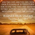 Lauren Tom Instagram - Amazing day on the picket line with my #spn family in support of the #sag and #wgastrike Many thanks to our creator, @erickripke1 , for organizing, gathering, and throwing a party for us afterward! Thanks also to #jensonackles for the burgers and pie!! 😂 #strongertogether #solidarity