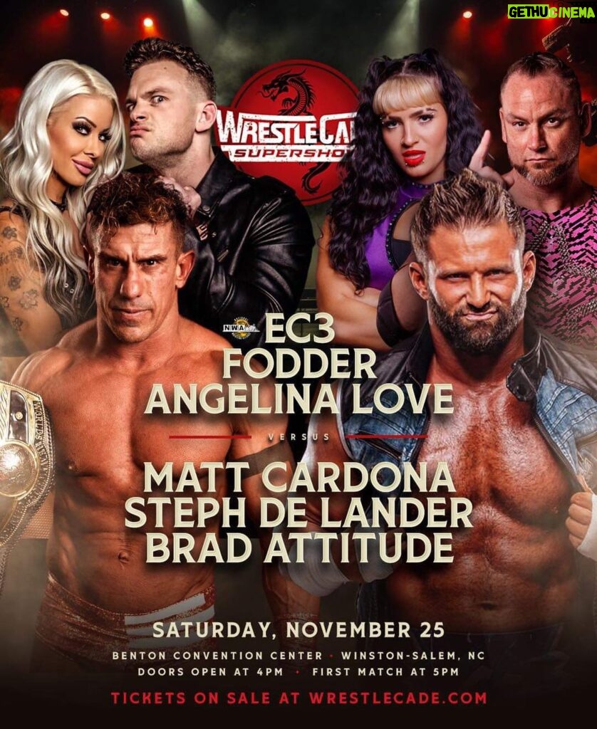 Lauren Williams Instagram - Things Get Psycho When Matt Cardona, Steph De Lander, And AML Heavyweight Champion Brad Attitude Come Head To Head With The Psycho Boy Fodder, The Psycho Girl Angelina Love And The @NWA Worlds Heavyweight Champion EC3 In A Mixed 6 Person Tag Team Match At WrestleCade. Get Your Tickets Now To See It Live At The @Wrestlecade Supershow! . . . Follow Me On 👻 LoKeys910 . . . Subscribe To My YouTube Channel 📺PsychoBoyFodder. Hit The 🔔 For Updates With All New Free Content!