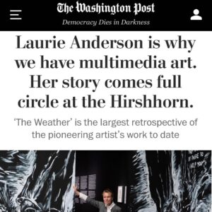 Laurie Anderson Instagram - There’s been a lot of good interviews and writing about Laurie lately. Links to all of these are in the bio