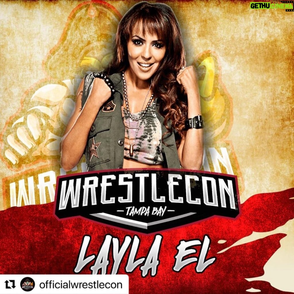 Layla El Instagram - I am super excited for My first ever WrestleCon with @glamourshowstar I hope to see you all there💋