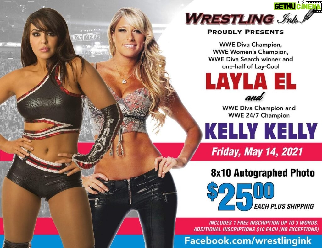 Layla El Instagram - @wrestlingink hosting a virtual appearance with @thebarbieblank and myself next week On May 14th. It will be so nice to interact with you all. Presales are available and where to watch see links below. https://wrestling-ink.weebly.com/Layla-Kelly-Facebook.html http://Facebook.com/wrestlingink