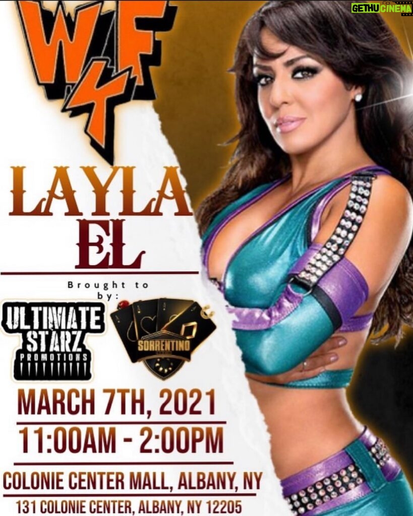 Layla El Instagram - Truly excited for Wrestlefest 4 on March 7th in Albany, NY. I will be signing from 11 am - 2 pm with @ultimate_starz_promotions would love to see you 💋