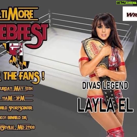 Layla El Instagram - Truly excited for my first appearance at Baltimore Celebfest on May 15th with @wrestlingink come on over I’d love to meet you. Presales are available see link below. 💋 https://wrestling-ink.weebly.com/celebfest-may-15.html