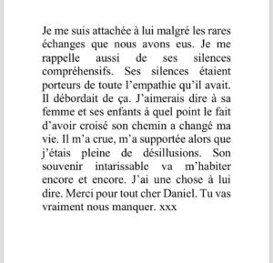 Léa Clermont-Dion Instagram - Le sergent détective Daniel Raymond s’est éteint trop tôt et je me dois d’honorer sa mémoire. Adieu à un homme juste et digne. ❤️ Le texte d’ @isabellehachey1 , Un homme d’exception, est aussi à lire dans @lp_lapresse afin de comprendre sa grande humanité.
