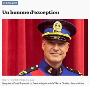 Léa Clermont-Dion Instagram - Le sergent détective Daniel Raymond s’est éteint trop tôt et je me dois d’honorer sa mémoire. Adieu à un homme juste et digne. ❤️ Le texte d’ @isabellehachey1 , Un homme d’exception, est aussi à lire dans @lp_lapresse afin de comprendre sa grande humanité.