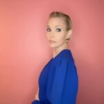 Leslie Bibb Instagram - this girl had some fun...what a whirlwind, what a month... @aboutmyfather opens today...go see it...and thank you @rebeccarestrepo @hairbyjohnd @jeanannwilliams for making this girl feel like a million bucks and this @rowenroseofficial dress is everything💙...xolb 🎥 @rebeccarestrepo💋