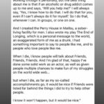 Leticia Dolera Instagram - Mathew Perry habló públicamente del infierno y dolor de su adicción. Una persona adicta no lo es por elección, está enferma y está sufriendo. Si tenéis algún amigo o amiga adicta cerca, ojalá no les juzguéis y les hagáis saber que estáis ahí para acompañarles en la medida de lo posible en su escalada para salir del pozo. Uno del que no es nada fácil salir. 💔 Las risas que nos hizo vivir Mather Perry en Friends a la gente de mi generación son eternas. ❤️