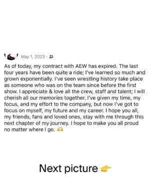 Leva Bates Instagram - It’s been one year ago today since I left AEW. Really?!
Then I started to think, what all did I accomplish since leaving?……
and I gotta say I am pretty damn proud of me!

It’s hard to see what all you do when you are you & unable to step outside of yourself.  Plus being so incredibly focused on goals will make a person think they must always be doing more. It is so terrifying to have to redirect & change the course of your life. But when life throws you those monkey wrenches, use those to build your dreams 

But seeing this “it’s been a year” reminder, put things in a positive perspective for me. 

I wanted to share some positivity with you all. Is there more I wanna do? Oh hell yeah I do! I got so many more things to accomplish! 

With that being said, I’m available for bookings 😝

I think I’m leaving something off the list, but here’s what I’ve done within that year: