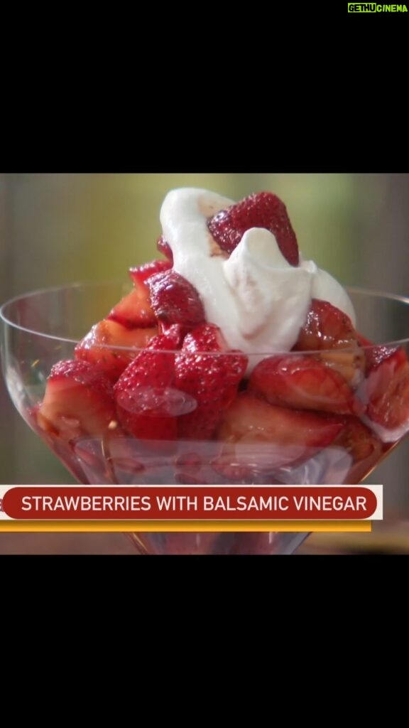 Lidia Bastianich Instagram - My favorite desserts, especially in summertime, always include fresh fruit. Here the strawberries are perfectly complimented by the acidity of the Balsamic and the creaminess of the whipped cream. Topped with a sprig of fresh mint - Perfetto! Link to full video in my bio. #LidiasRecipes #LidiasItaly #LidiasKitchen #LidiaBastianich #ItalianFood
