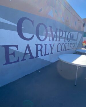 Lidya Jewett Instagram - helping put a library where there was none. 9000 books and beautiful murals. so so excited for the students at @cechs.asb in Compton.