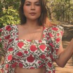 Lin Laishram Instagram – “And the pomegranates split and cracked with the heat, and showed the bleeding red hearts.”
– Oscar Wilde
Pomegranate dress by @truffle_india 
@tajsafaris
Jewelry @shamooosana