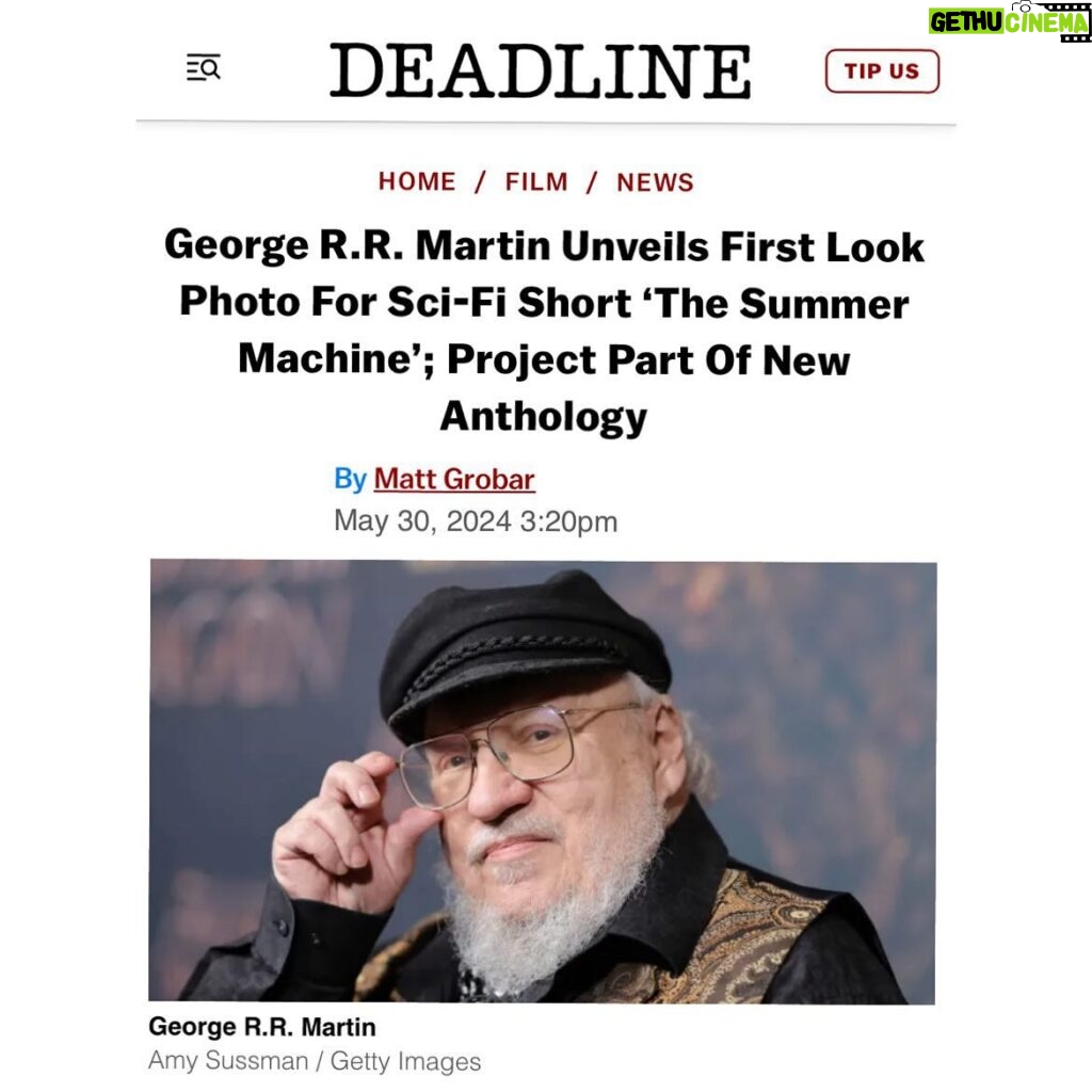 Lina Esco Instagram - 36 years in the making, back in 1988 when george was a staff writer for twilight zone. thank you GRRM for bringing me into your universe. summer is coming 🌞