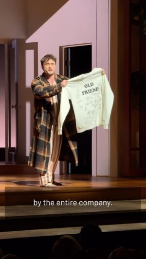 Lindsay Mendez Instagram - The audience at @merrilyonbway was treated to a moment of Broadway history last night. Jonathan Groff, Lindsay Mendez and Daniel Radcliffe auctioned off a one-of-a-kind shirt signed by their cast, as well as members of the 1981 original cast who were in the audience that night, as part of @bcefa’s #RedBuckets fundraising. The auction raised a show-stopping $15,000 to provide meals and medication, health care and hope to people in need this holiday season 🌟

“Not a Day Goes By” when we’re not blown away by the generosity of Broadway audiences. Thank you to the company of Merrily We Roll Along!