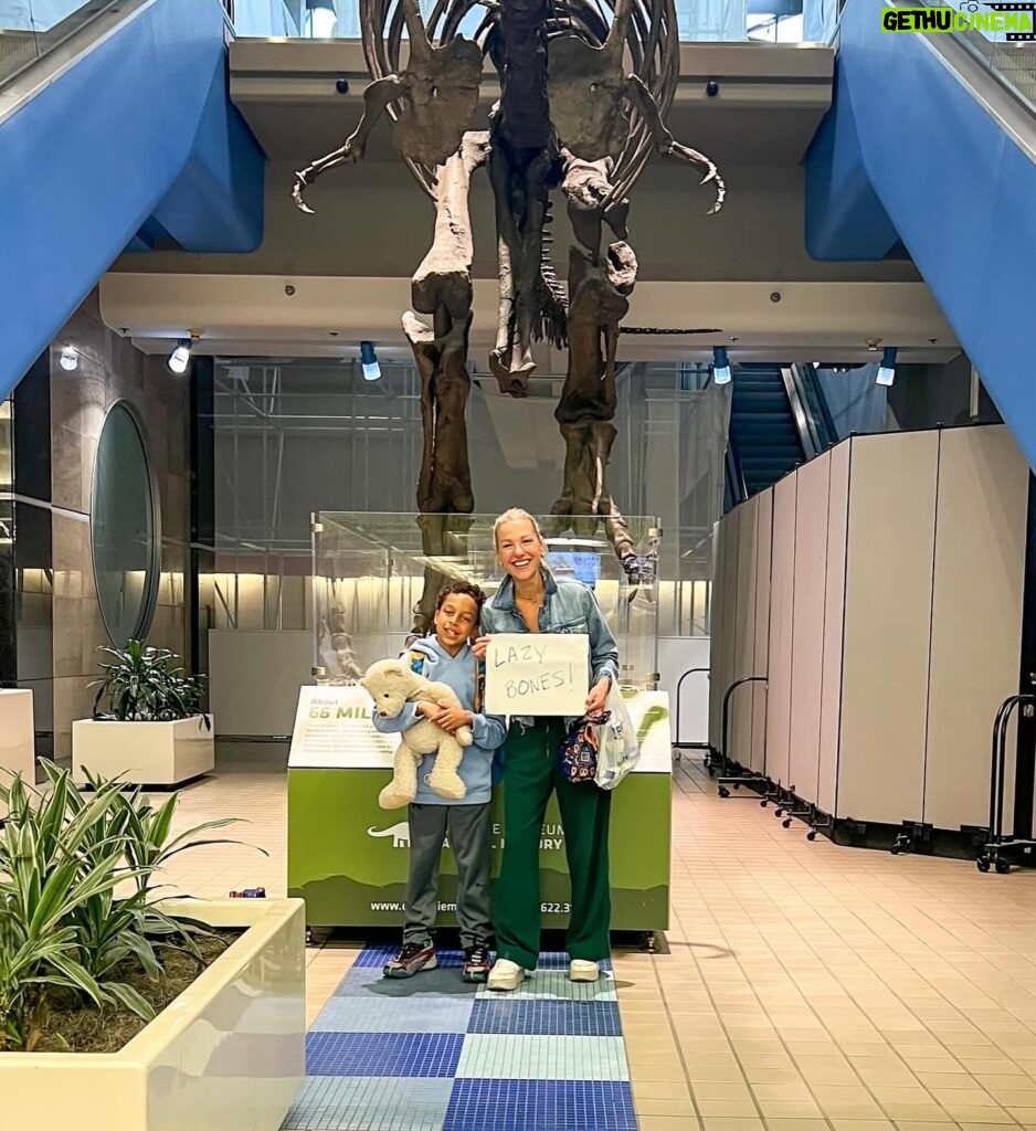 Lindsay Czarniak Instagram - Can you tell which airport we were flying into? One of our faves for sure. Love a life size T. Rex! Our resident paleontologist never gets tired of this #JOTD #jokes #laugh #dinosaurs #airport