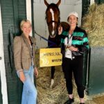 Lindsay Czarniak Instagram – Huge thanks to Sharilyn Gasaway, owner of @kentuckyderby winner Mystik Dan, for meeting us this morning. Loved hearing about her horse and what this has been like as Mystik Dan gets ready to run in the @preaknessstakes  Also, she is a fellow Sigma Kappa and I LOVE hearing about how her former job as CFO or Alltel plays into this second act as horse owner and business woman. More on that to come. We began this part of the convo talking fashion.  Check out how the patient Mystik Dan was hamming it up during our interview :) @sharilynjean @sigmakappasorority @americasbestracing #thoroughbred #thoroughbreds #horses #horseracing #stakeinstardom #preakness #sports