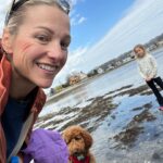 Lindsay Czarniak Instagram – Discovered today … our pup loves water #puppies #summer #mylesfiles #love #family