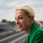 Lindsay Czarniak Instagram - I loved talking with Indy500 rookie and @NASCAR driver Kyle Larson ahead of his indy500 debut. He is on top in NASCAR and has wowed the competition here prepping for his first #Indy500. Excited to share the conversation soon and also to share this joke with one of the greatest to drive a racecar :)Also swipe to see my friend Chris's amazing camerawork. Thx @christaylortv ! #JOTD #jokes #laugh #indy500 #racecar