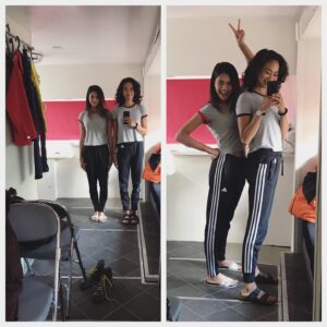 Lisa Ambalavanar Instagram - tWinning with @rosiedwyer on set. #throwback #season1 #twins