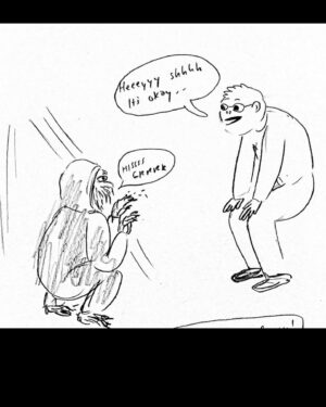 Lisa Hanawalt Instagram - Going feral! This might be my last one today because I gotta go finish this big messy painting! #hourlycomicday #hourlycomicsday #hiss