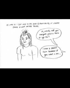 Lisa Hanawalt Instagram - Hourly comics day! Sweat attacks! Thankfully only happening at night, but I’m prepared for that to change at literally any moment 💦