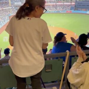 Lisa Whelchel Instagram - My mother (Granny Fabulous) and stepfather (Grandfather Great) are huge @dodgers fans. Due to health concerns, we didn’t know if they would ever be able to attend another game. But last night happened and it was a magical memory. 🧢⚾️💙🤍 🌭#gododgers #gomomma