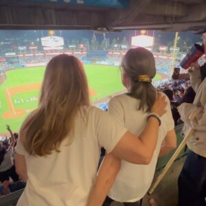 Lisa Whelchel Instagram - My mother (Granny Fabulous) and stepfather (Grandfather Great) are huge @dodgers fans. Due to health concerns, we didn’t know if they would ever be able to attend another game. But last night happened and it was a magical memory. 🧢⚾️💙🤍 🌭#gododgers #gomomma