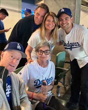 Lisa Whelchel Instagram - My mother (Granny Fabulous) and stepfather (Grandfather Great) are huge @dodgers fans. Due to health concerns, we didn’t know if they would ever be able to attend another game. But last night happened and it was a magical memory. 🧢⚾️💙🤍 🌭#gododgers #gomomma